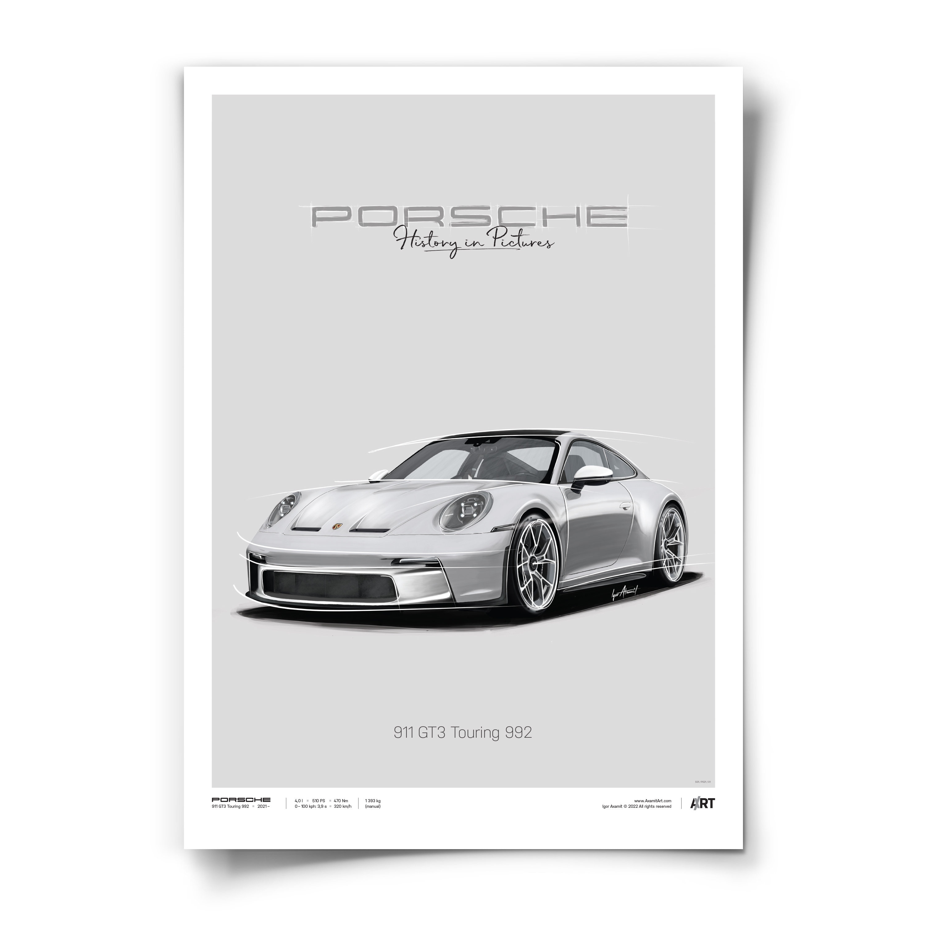 Porsche 911 GT3 Touring 992 – Poster 50 X 70 - Etsy