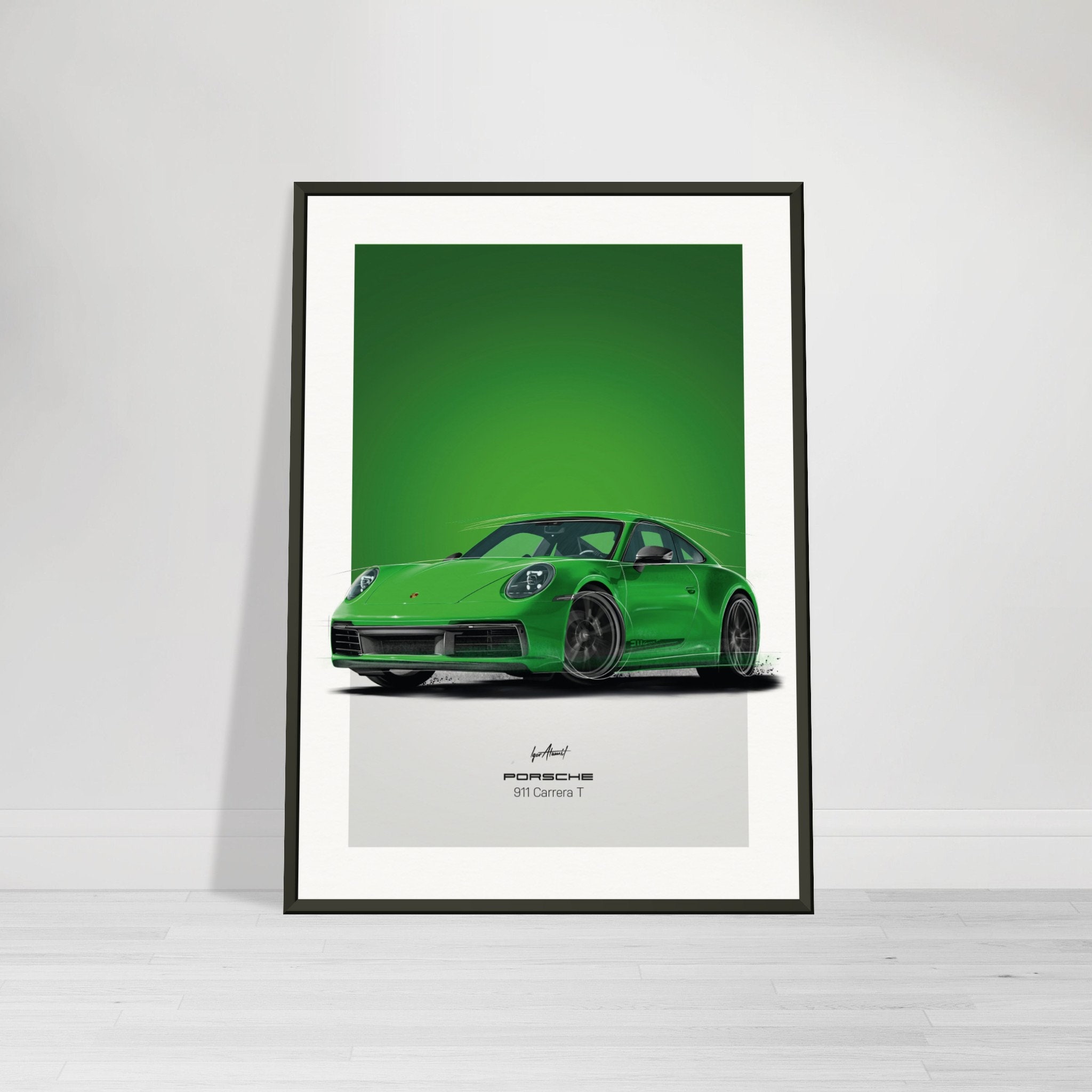 ポルシェ 911 カレラ T | グリーン – ポスター - Etsy 日本