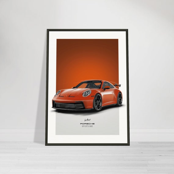 ポルシェ 911 GT3 992 |オレンジ – ポスター - Etsy 日本