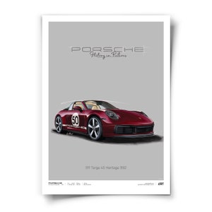 Porsche 911 Targa 4S Heritage 992 – Poster 50 x 70