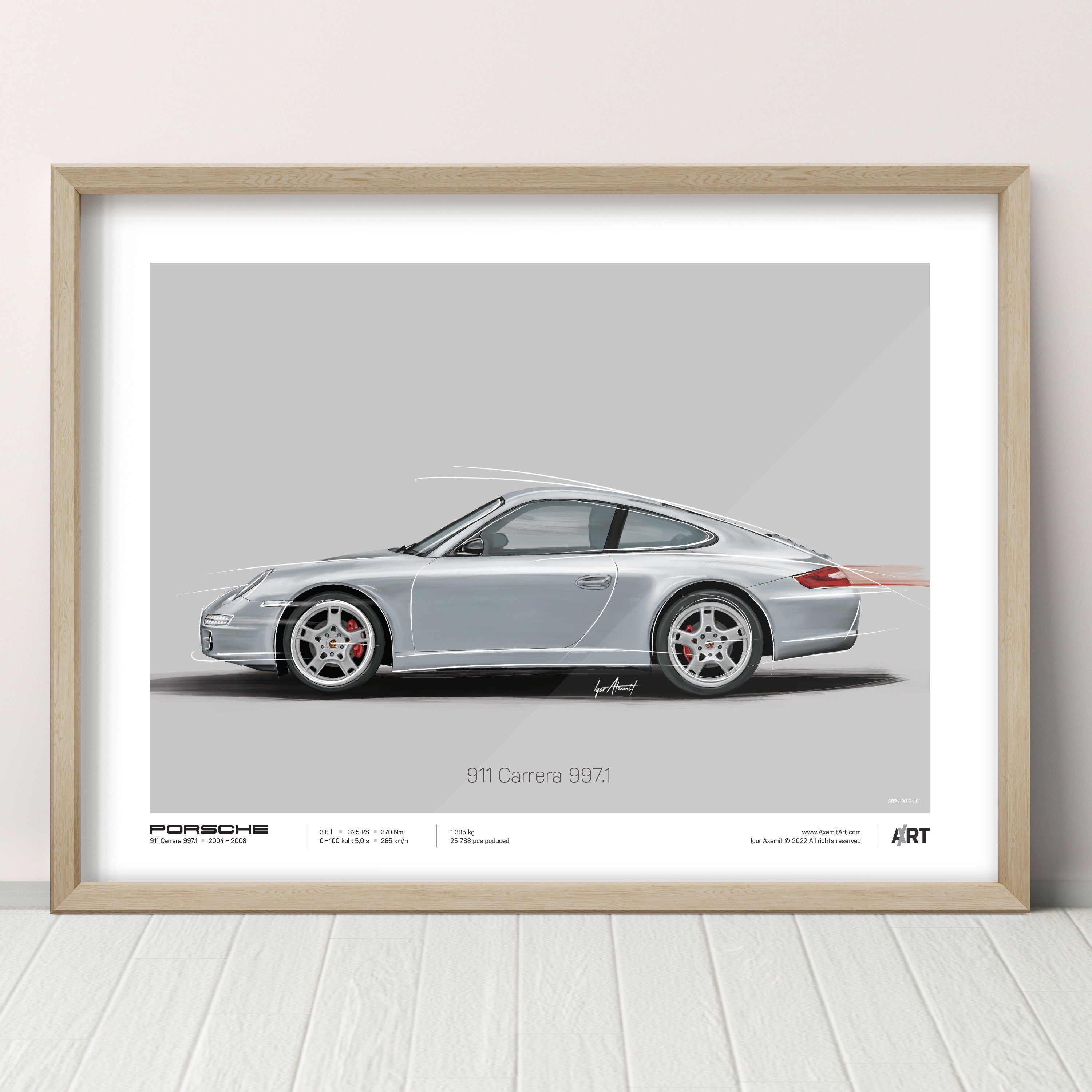 Porsche 911 Carrera 997.1 – 40 X 30 Cm Posters Digital Ilustration