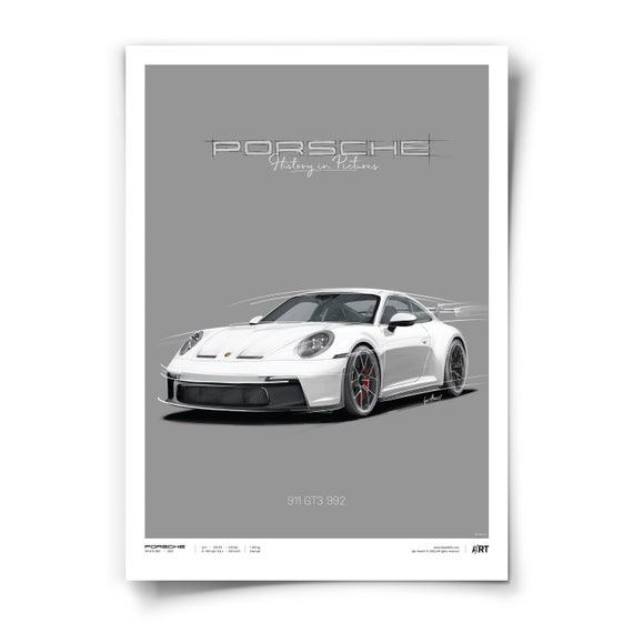 OFFPHATE PAPER POSTER Porsche 911 GT3 RS sports car 21 X 30 CM (A4