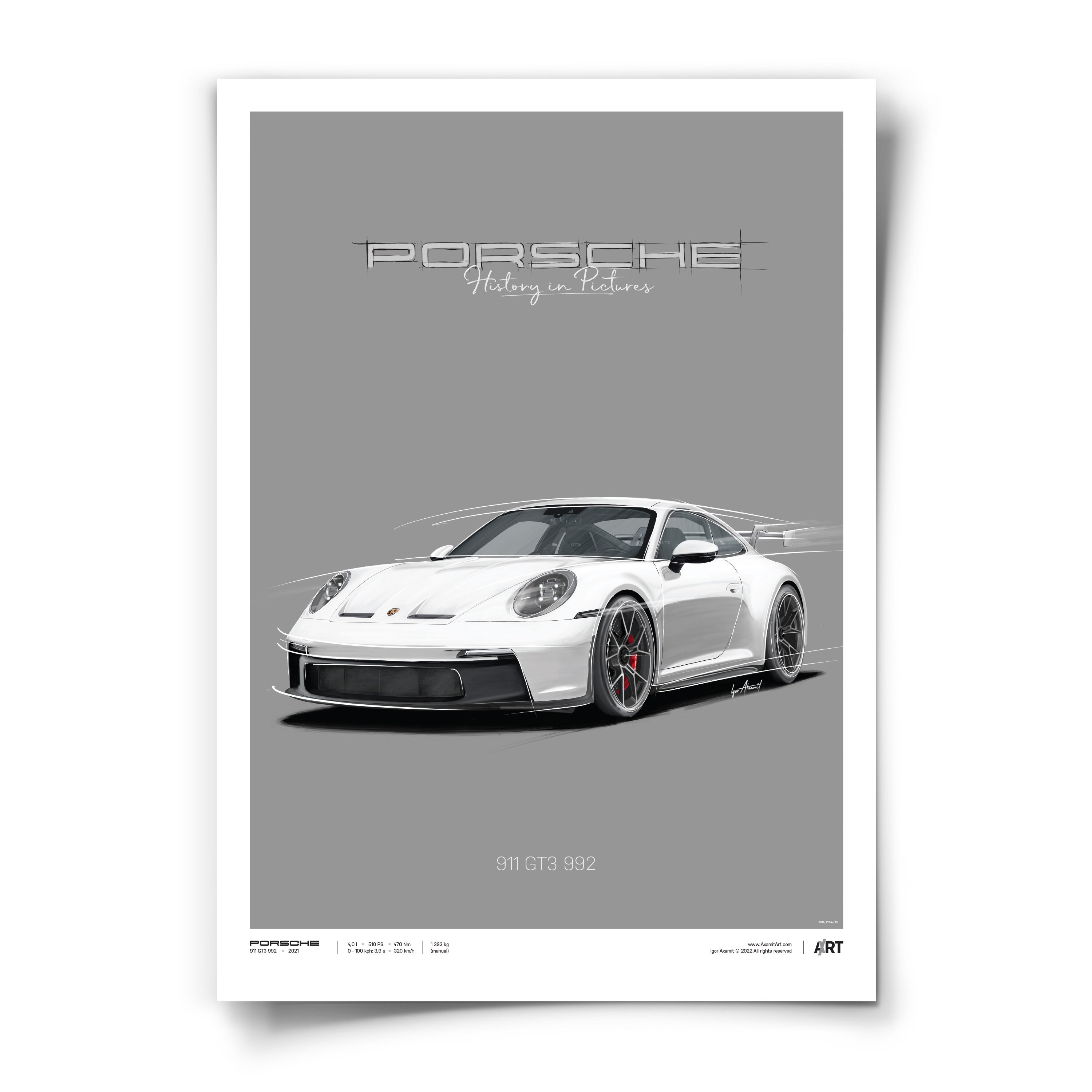 Porsche 911 GT3 カタログ Porsche 911 GT3 992 – Poster 50 X 70 - Etsy