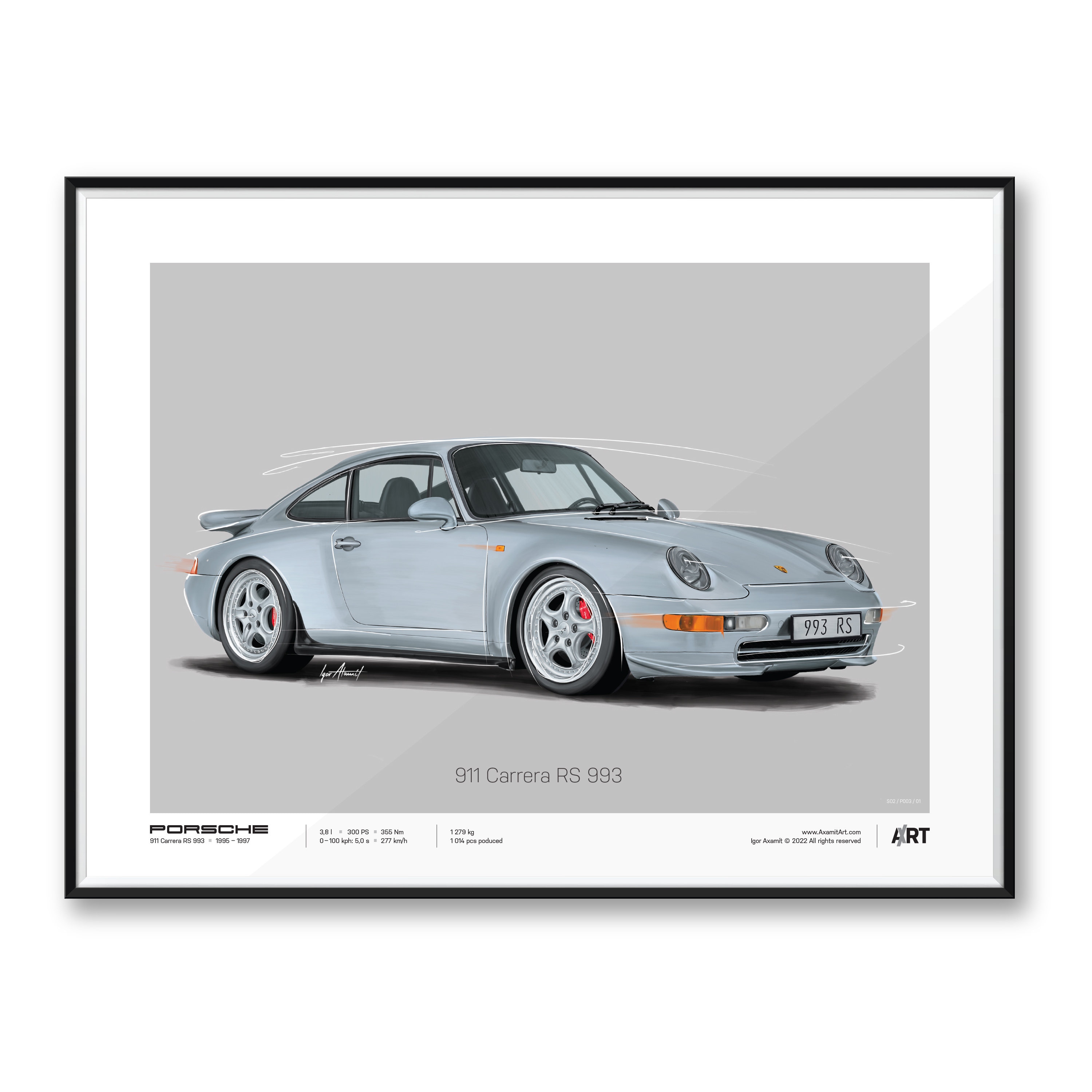 Porsche 911 Carrera RS 993 – 40 X 30 Cm Posters Digital