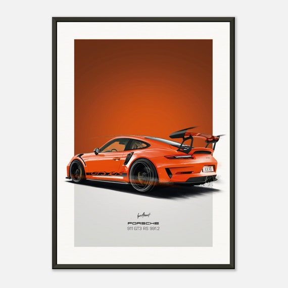 ポルシェ 911 GT3 RS 991.2 |オレンジ – ポスター - Etsy 日本