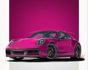Porsche 911 Carrera T | Pink – Poster - Etsy