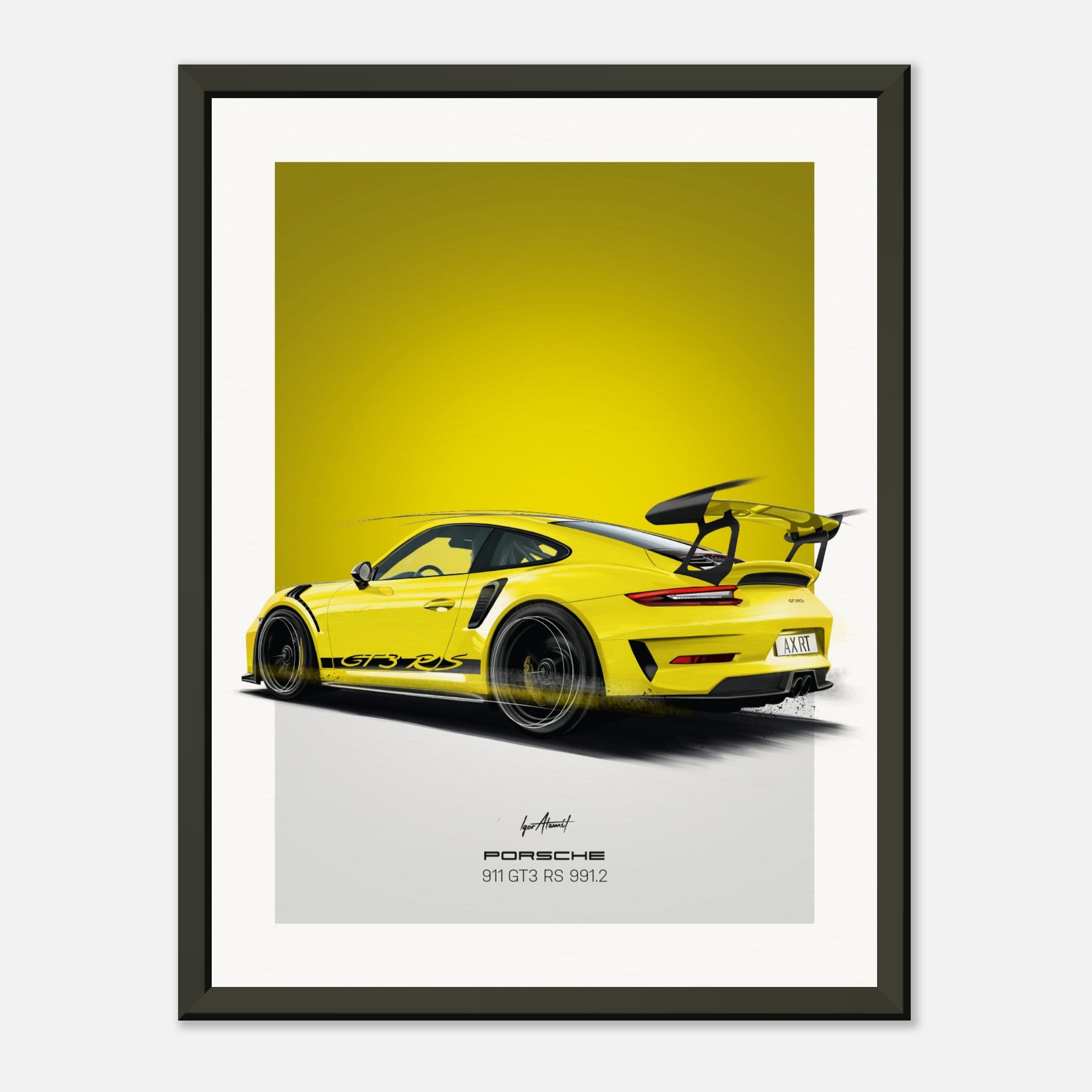 Porsche 911 GT3 RS 991.2 | Yellow – Poster - Etsy