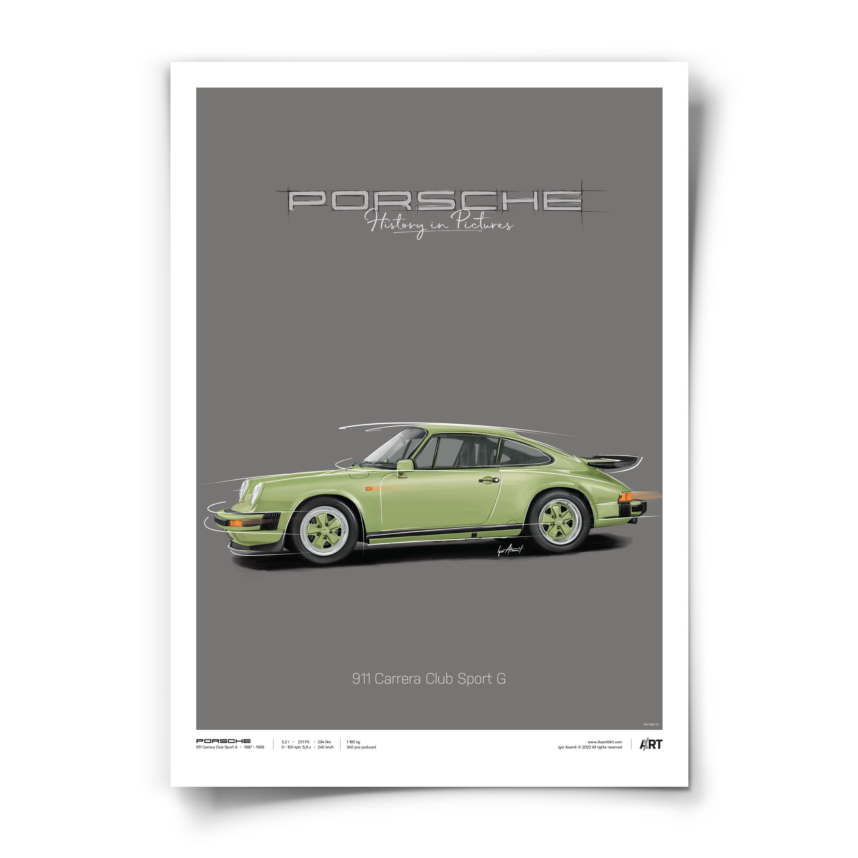 Porsche 911 Carrera Club Sport G – Poster 50 X 70 - Etsy
