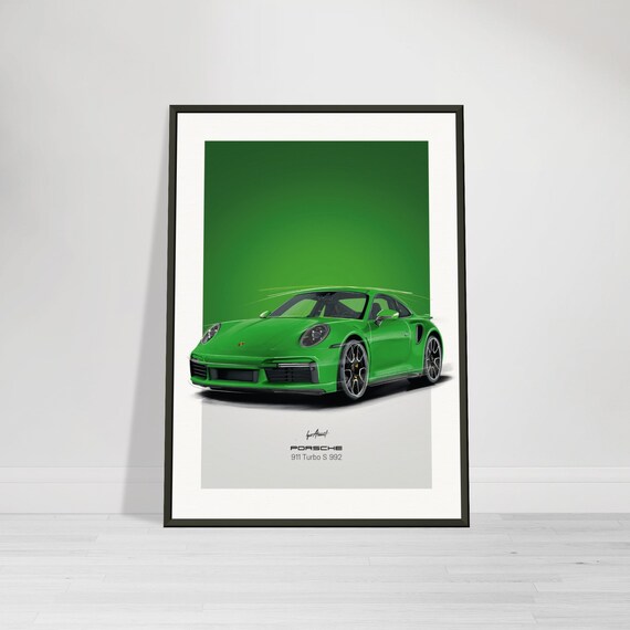 ポルシェ 911 ターボ S 992 | グリーン – ポスター - Etsy 日本