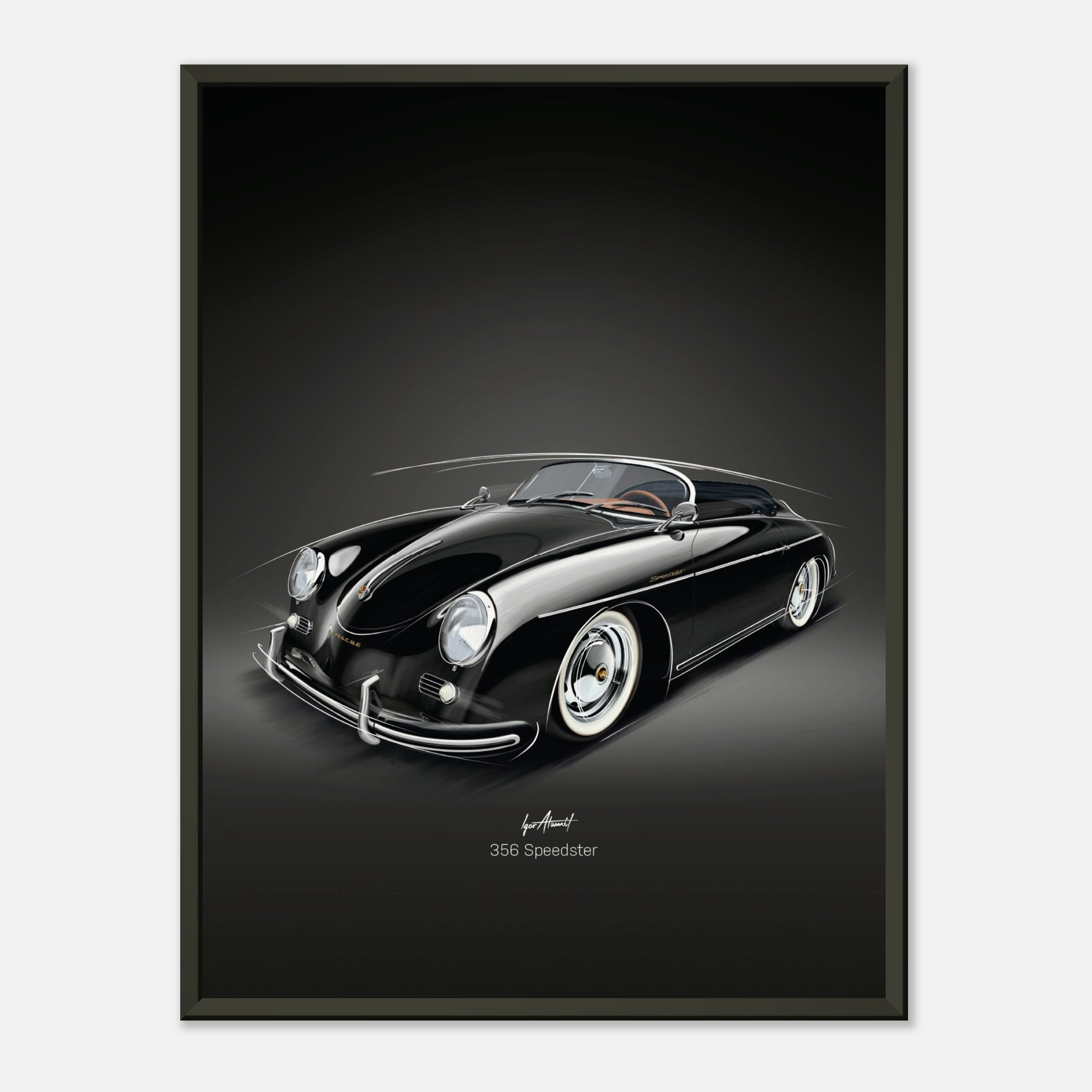 SPEEDポスター　看板？ Porsche 356 Speedster Vintage Automotive Car Art Travel Poster