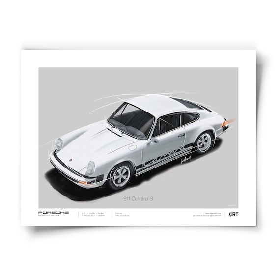 Porsche 911 Carrera G – 40 X 30 Cm Posters Digital Ilustration