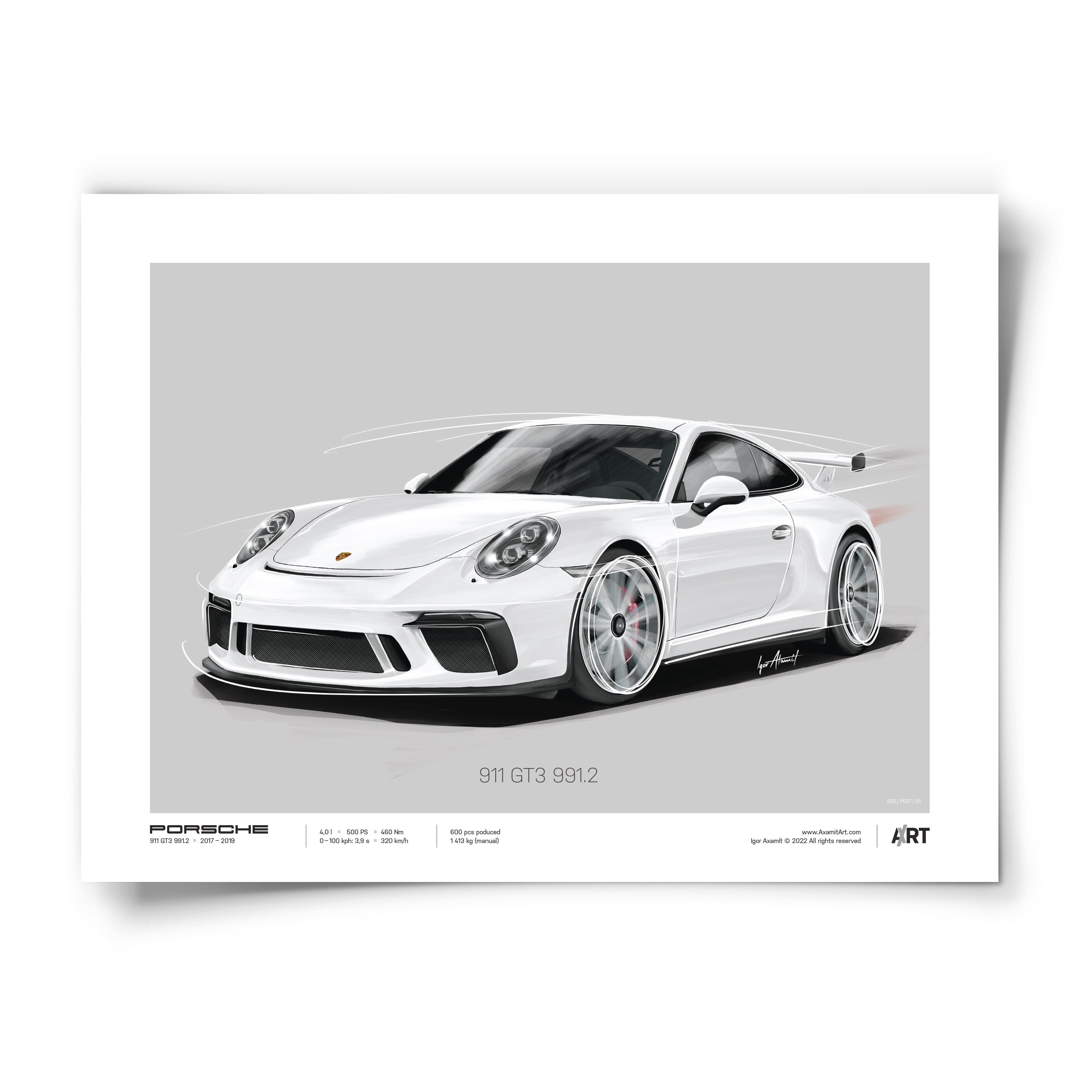 Porsche 911 GT3 991.2 – 40 X 30 Cm Posters Digital Ilustration