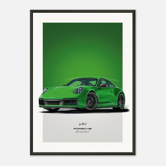 ポルシェ 911 カレラ T | グリーン – ポスター - Etsy 日本