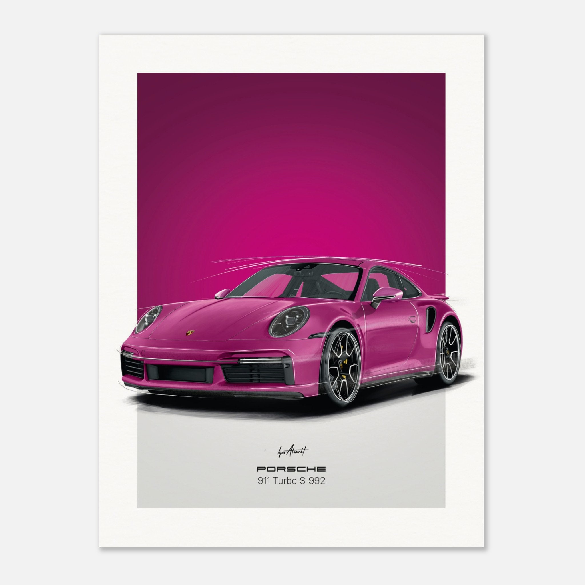 Porsche 911 Turbo S 992 | Pink – Poster - Etsy