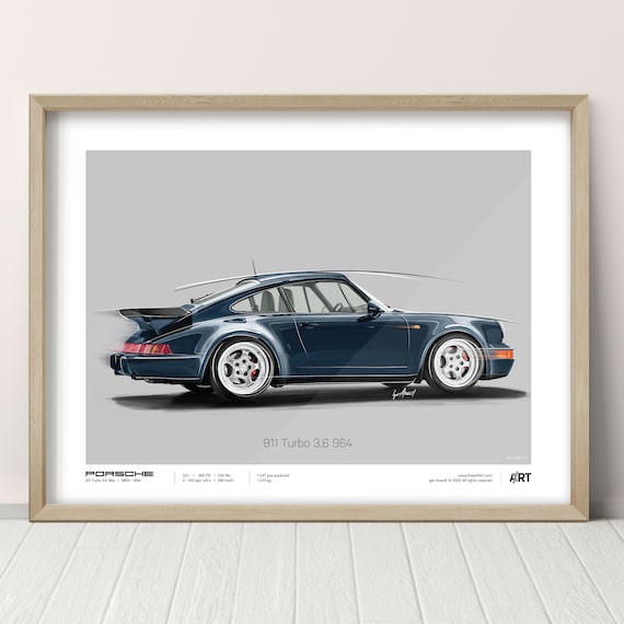 Porsche 911 Turbo 3,6 964 – 40 X 30 Cm Posters Digital Ilustration