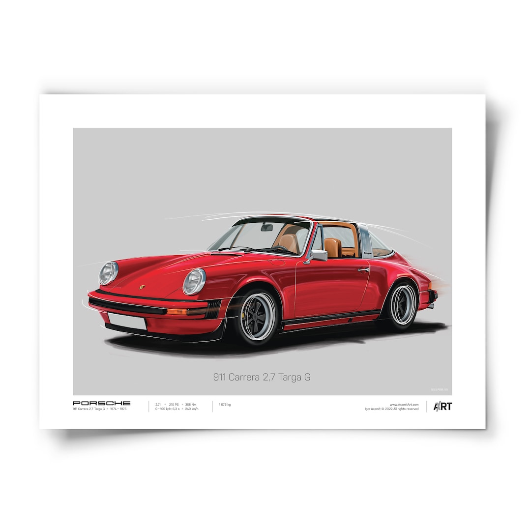 Porsche 911 Carrera 2,7 Targa G – 40 X 30 Cm Posters Digital