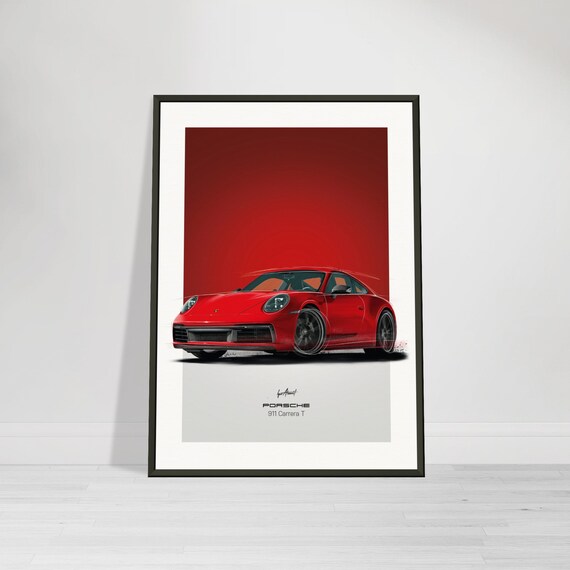 Porsche 911 Carrera T | Red – Poster - Etsy