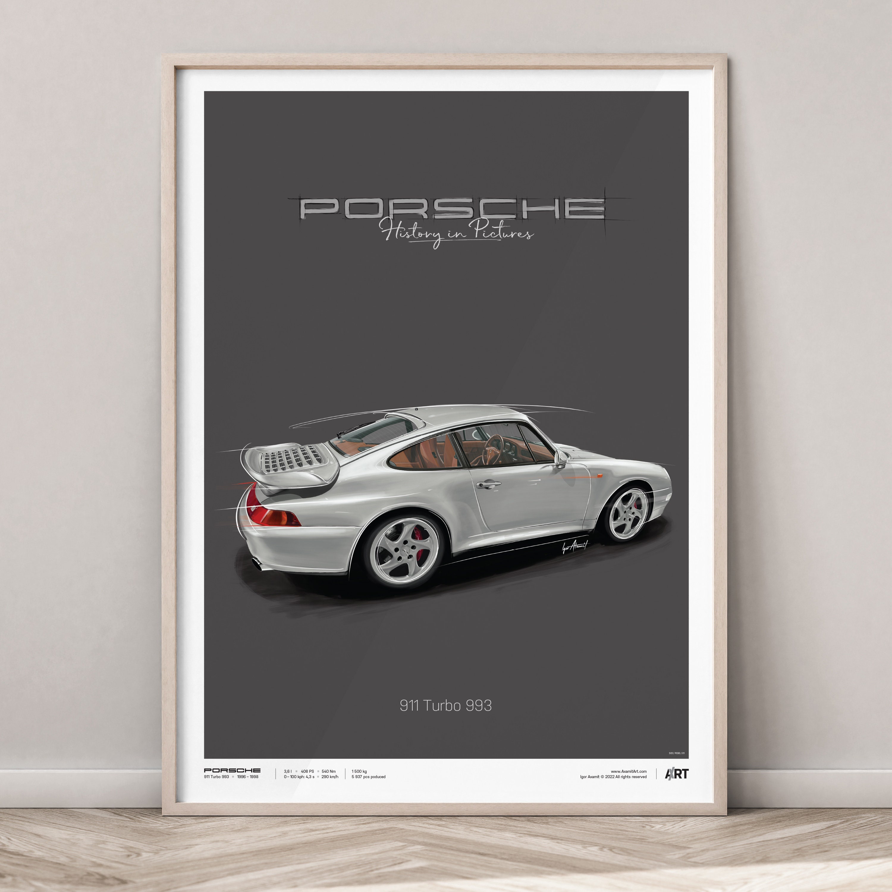 当時物オリジナル　ポルシェ911 ビンテージ特大ポスター　99x70cm Porsche 911 Turbo 993 – Poster 50 X 70 - Etsy