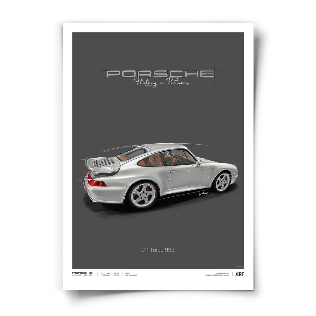 Porsche 911 Turbo 993 – Poster 50 X 70 - Etsy