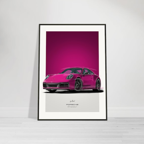 ポルシェ 911 カレラ T | ピンク – ポスター - Etsy 日本