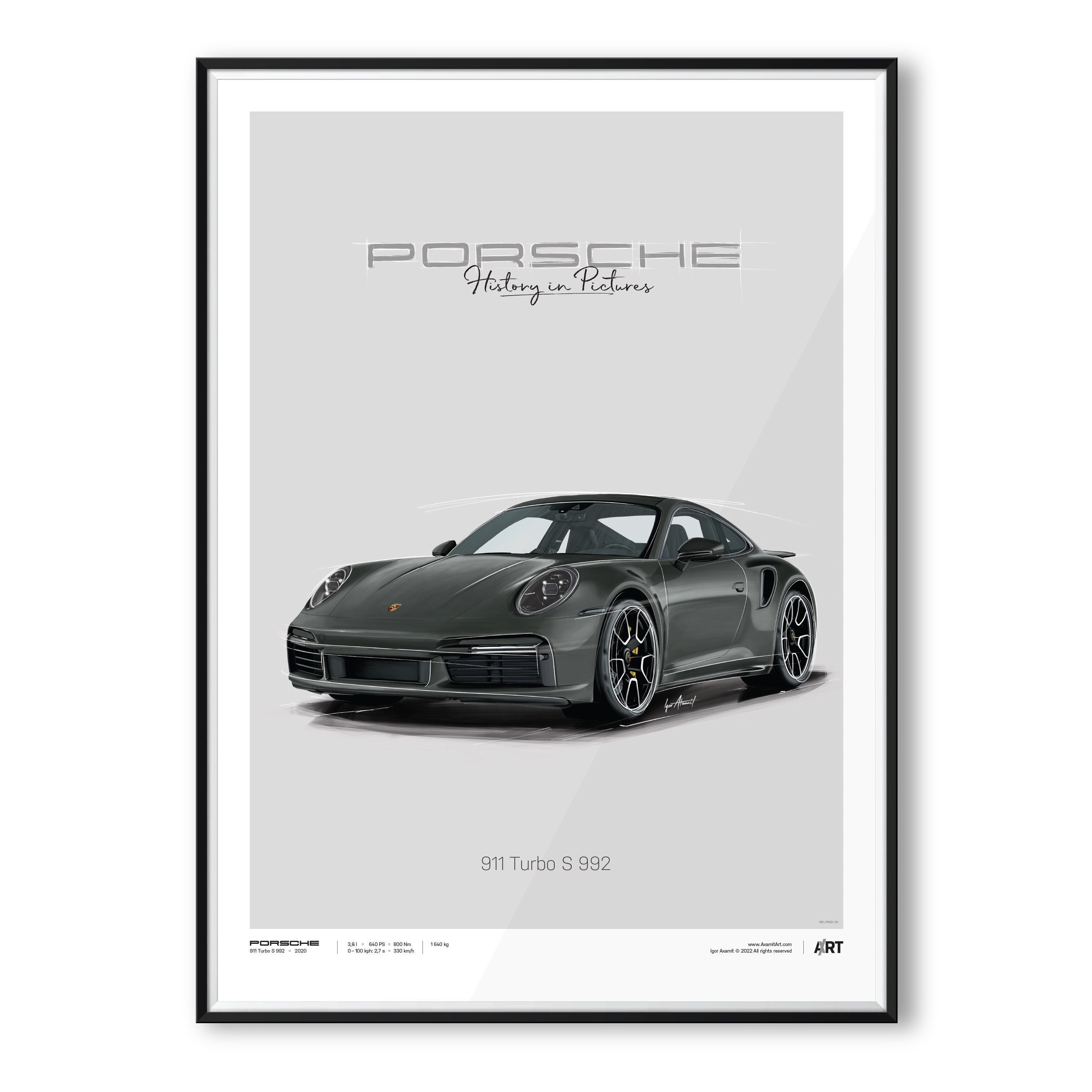 Porsche 911 Turbo S 992 – Poster 50 X 70 - Etsy Denmark