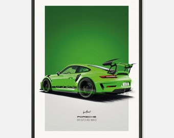 ポルシェ 911 GT3 RS 991.2 | グリーン – ポスター - Etsy 日本