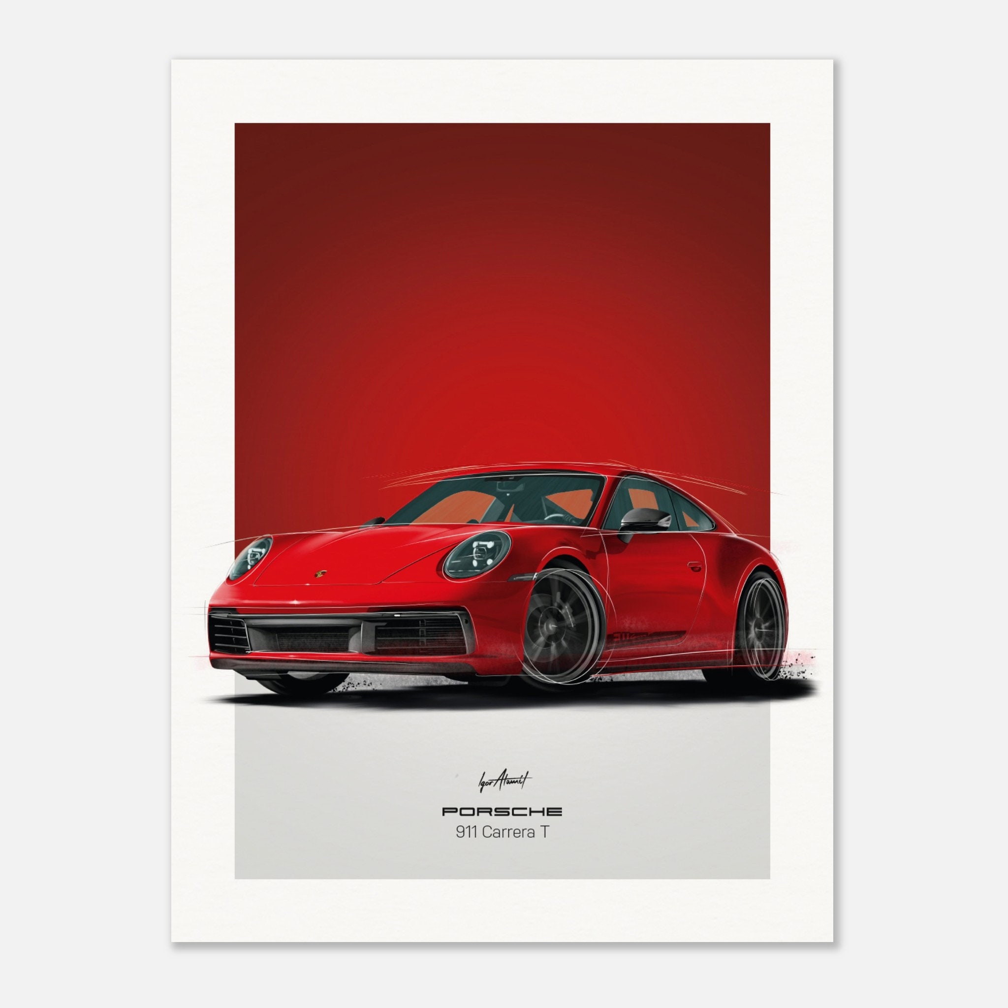 Porsche 911 Carrera T | Red – Poster - Etsy