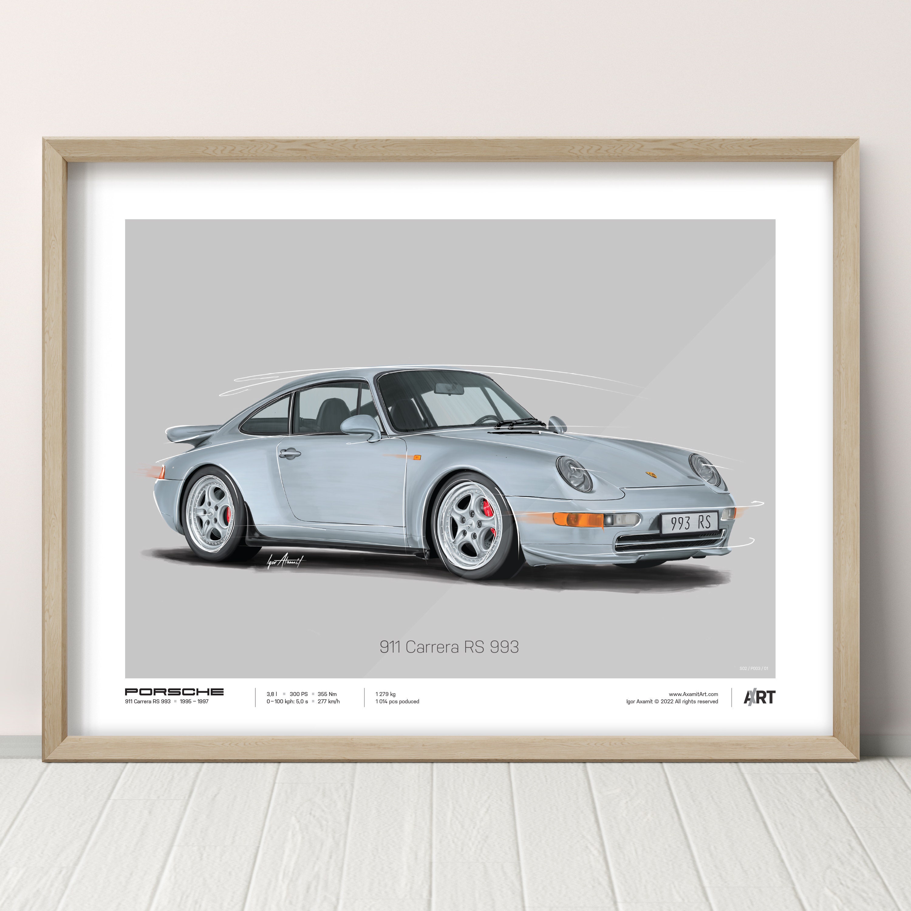 Porsche 911 Carrera RS 993 – 40 X 30 Cm Posters Digital