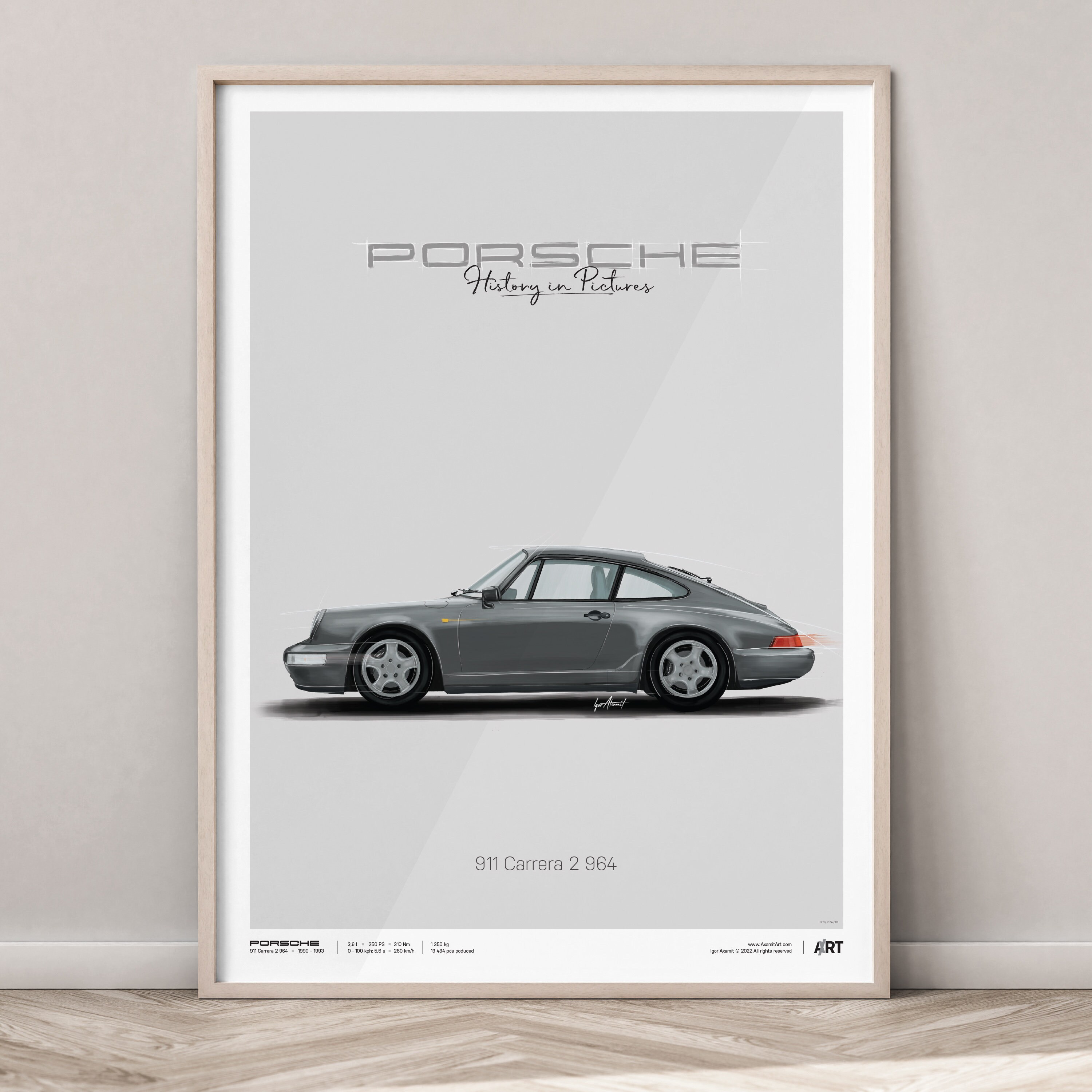 Porsche 911 Carrera 2 964 – Poster 50 X 70 - Etsy