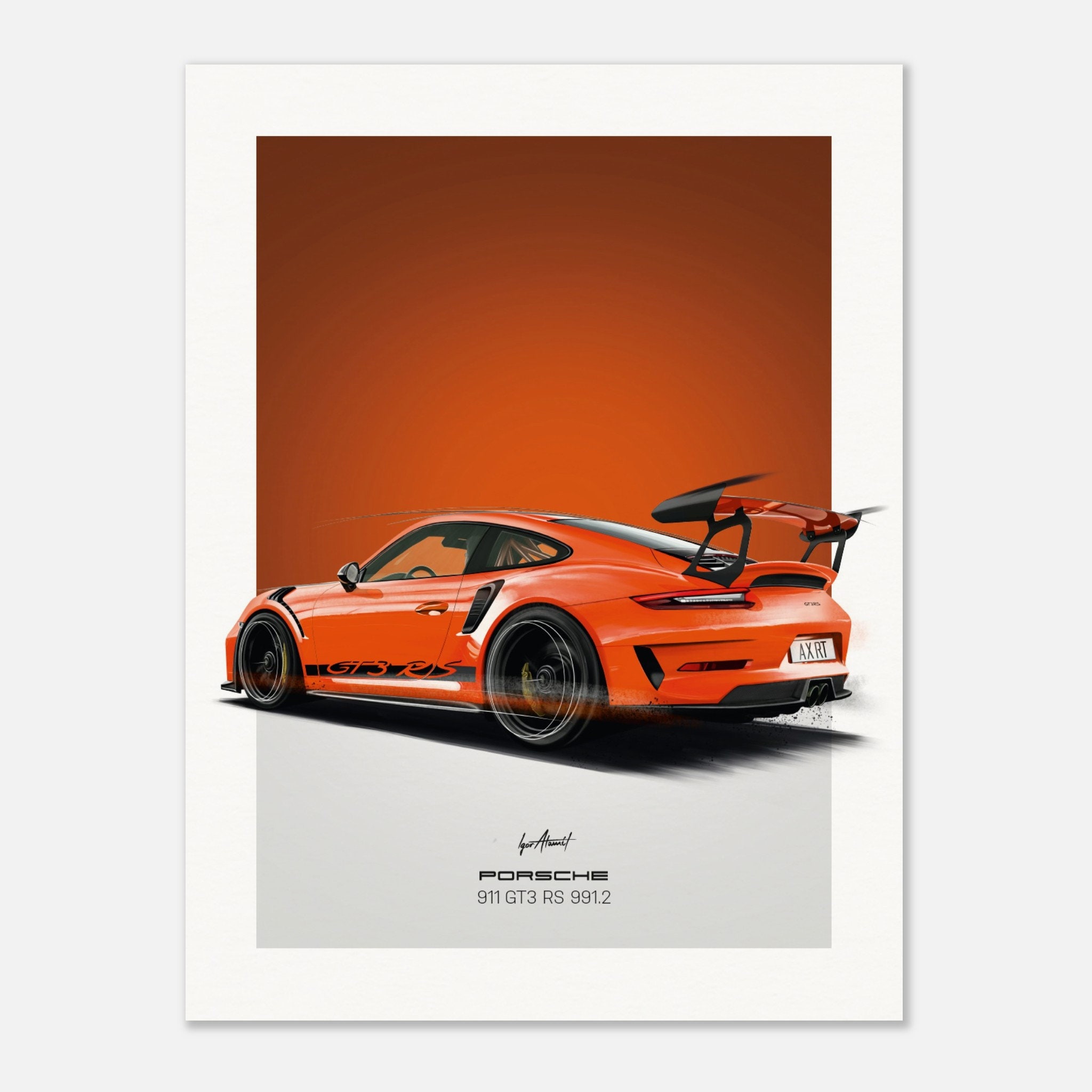 Porsche 911 GT3 RS 991.2 | Orange – Poster - Etsy
