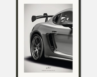 Porsche 718 Cayman GT4 RS | Back Shapes - Poster