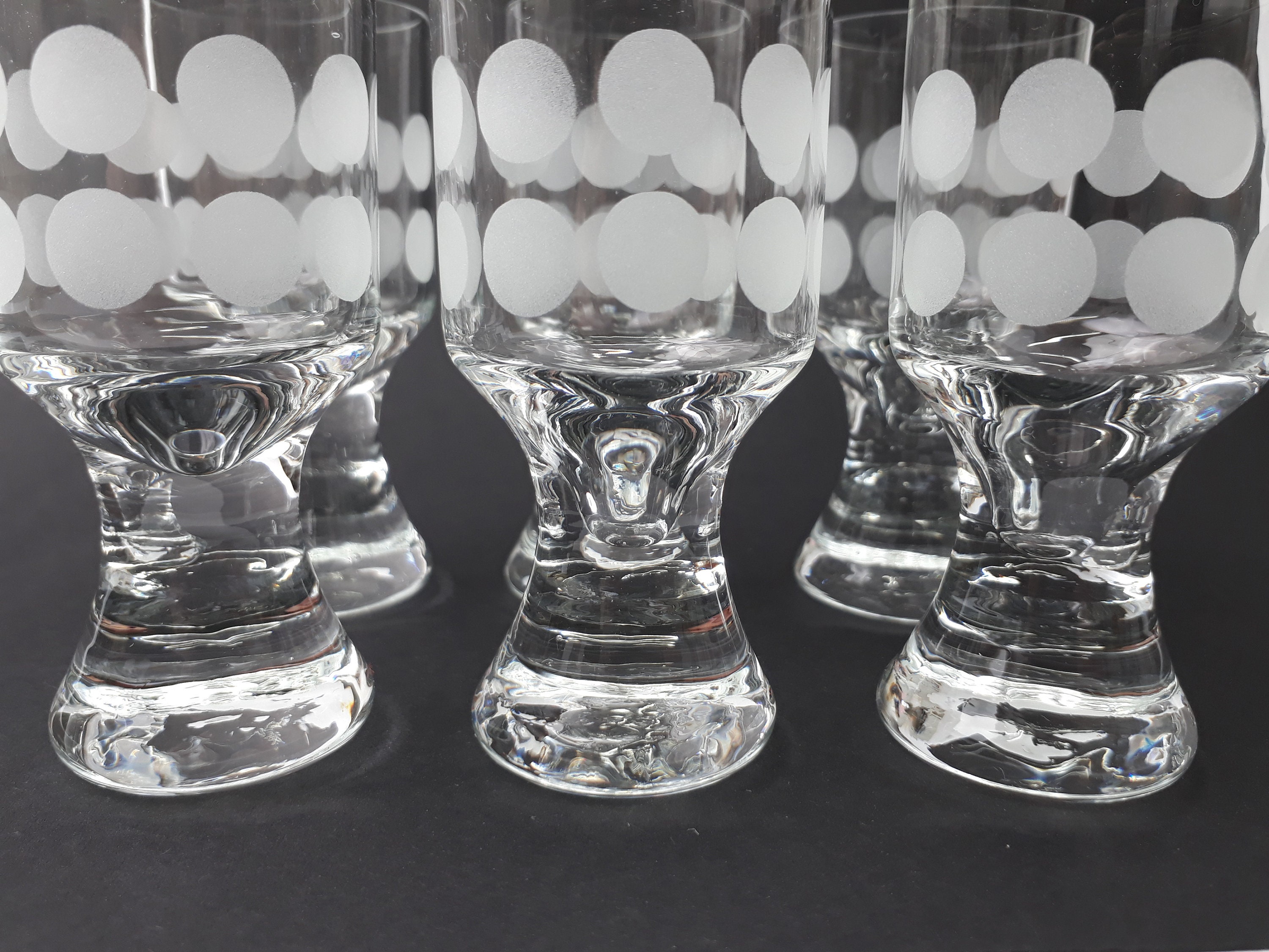Vintage Glass Drinking Set with Polka Dots from Ingrid Glas - Glashütte  Kurt Wokan, 1970s, Set of 6 for sale at Pamono
