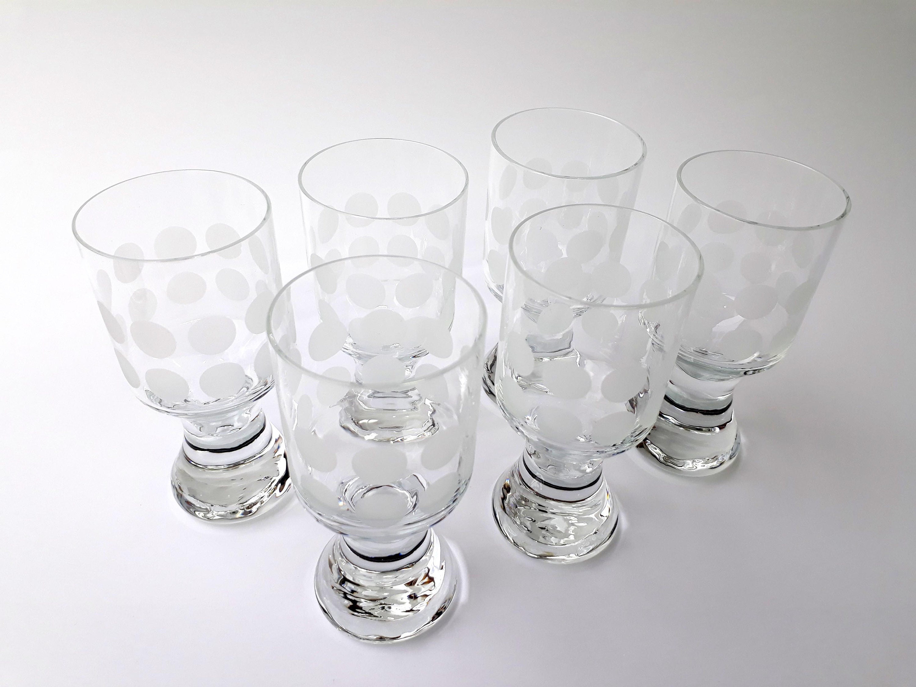 Vintage Glass Drinking Set with Polka Dots from Ingrid Glas - Glashütte  Kurt Wokan, 1970s, Set of 6 for sale at Pamono