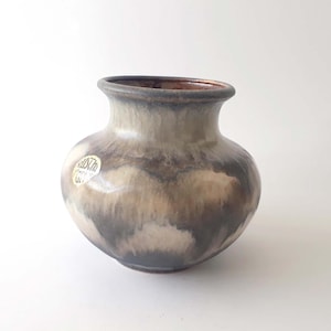 Vintage RUSCHA ART art ceramic vase 841 brown running glaze natural tones color gradient brown beige WGP West German Pottery