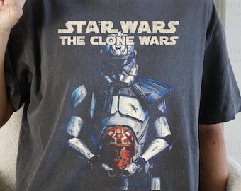Camiseta de Star Wars: La Guerra de los Clones: camiseta de Capitán Rex, camiseta vintage de Star Wars, sudadera con capucha de La Guerra de los Clones, camisetas de Star Wars Disneyworld