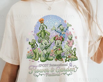Disney Epcot Flower & Garden Festival-tröja: Musse och vänner-tröja, Disney World-tröja, WDW-resetröja, Disney Mickey blommig Epcot-tröja