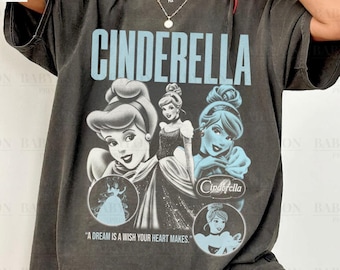 vintage T-shirt Disney Cendrillon : chemise princesse Walt Disney, chemise Cendrillon, chemise Disneyworld, chemise voyage Cendrillon Disney filles