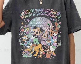 Disney Epcot International Flower & Garden Festival-tröja: WDW-matchande t-shirts för familjen, Disney World Mickey Minnie Pluto Epcot-tröja