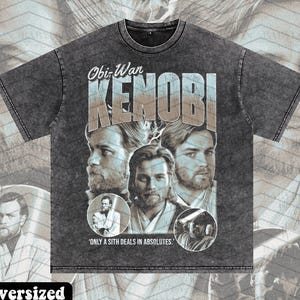 Camiseta extragrande de Obi-Wan Kenobi, camiseta de Star Wars: La venganza de los Sith, camiseta de Obi-Wan Kenobi, camiseta de Star Wars: Disneyworld, camiseta de El ataque de los clones