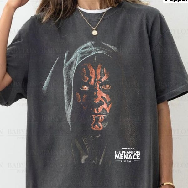 Vintage Darth Maul Star Wars T Shirt: Star Wars Phantom Menace Hoodie, Disneyworld Galaxys Edge Sweatshirt, Maul Shadow Lord Tee Gift