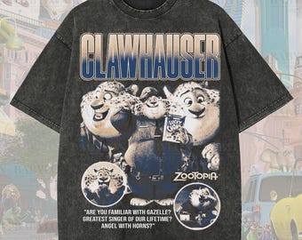 Camiseta extragrande de Clawhauser de Zootopia: camiseta retro de los parques de Disney, camiseta de Clawhauser de Zootopia, regalo de Zootopia Disney, camiseta divertida de Disneyworld