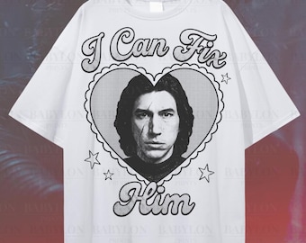 Camiseta extragrande de Kylo Ren "Puedo arreglarlo": camiseta divertida de Star Wars, regalo de Star Wars para ella, camiseta de Ben Solo "Amo a Kylo Ren", camiseta de regalo de Star Wars