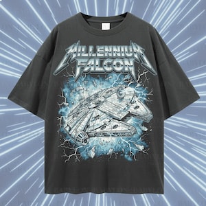 Maglietta oversize Millennium Falcon: maglietta Star Wars Disneyworld, maglietta Star Wars retrò, felpa Galaxy's Edge, magliette Disney coordinate per tutta la famiglia