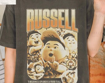 Vintage Disney Russel Shirt: Up Shirt, Disneyland Shirt, Disney Shirt, Oversized Disney Shirt, Dug Carl Russell Wilderness Explorer Shirt