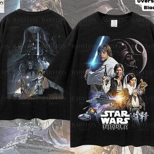 Oversized Vintage Star Wars T Shirt, Star Wars Original Trilogy Shirt A New Hope Shirt Disneyland Shirt Luke Skywalker Darth Vader Leia tee