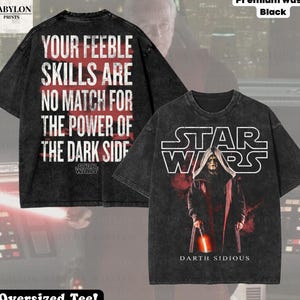 Oversized Emperor Palpatine Star Wars T-Shirt: Darth Sidious Sweatshirt, Star Wars Villains Disneyworld May the 4th Shirt Sith Star Wars tee