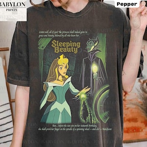 Camiseta vintage de Disney de La Bella Durmiente, camiseta de Aurora y Maléfica, camiseta de La Bella Durmiente, camiseta de la Princesa Aurora, camiseta de Disney y Maléfica
