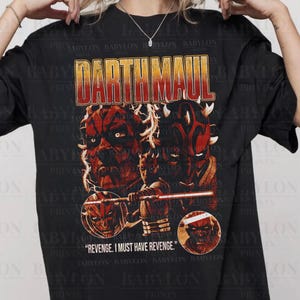 Retro Darth Maul T Shirt Star Wars Retro Bootleg Graphic Tee The Clone Wars Darth Maul, Animated Star Wars Disney Shirt Maul Shadow Lord Tee