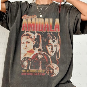 Vintage Queen Amidala Star Wars T Shirt | Disney Star Wars 90&#39;s Graphic Tee Padme Amidala Queen Amidala Naboo Shirt Anakin and Padme Shirt