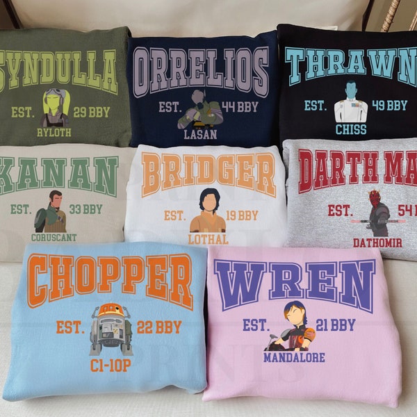 Star Wars Rebels Group Shirt, Sweatshirt, Hoodie | Ezra Bridger, Hera Syndulla, Thrawn, Kanan Jarrus, Chopper, Sabine Wren, Rebels Crew